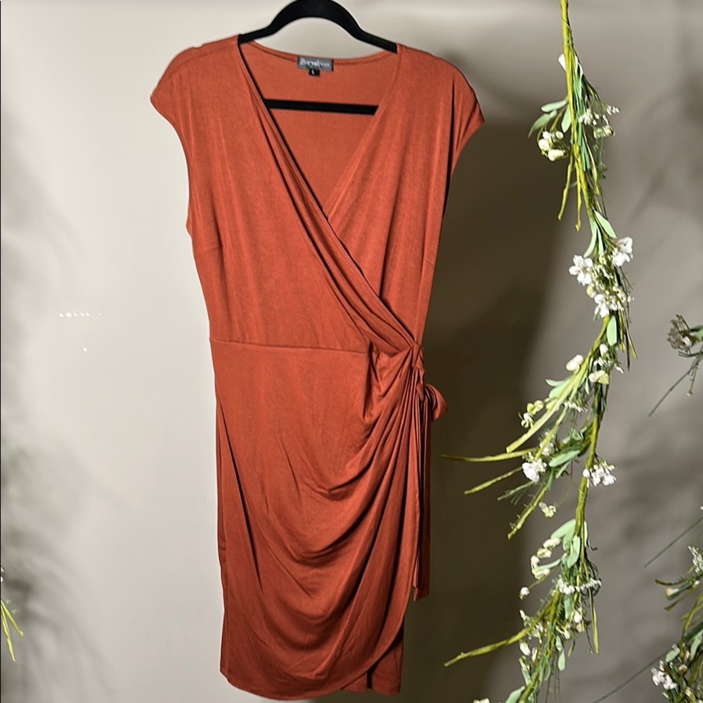 Ann Taylor Orange Asymmetrical Ruched Cocktail Dress